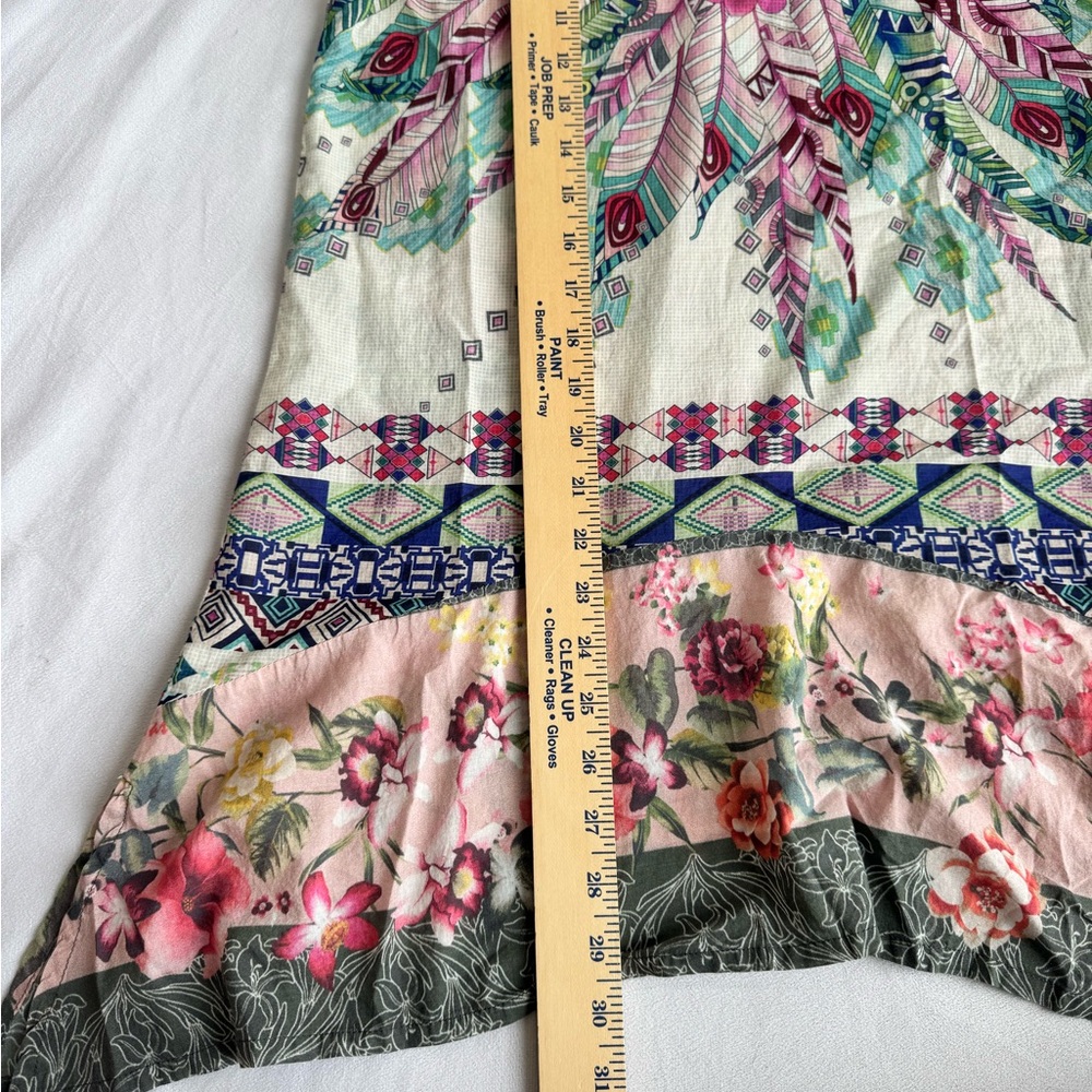 Johnny Was Tribeca Georgette Floral V Neck Floral Aztec Tunic Cotton Women XS - Picture 9 of 11